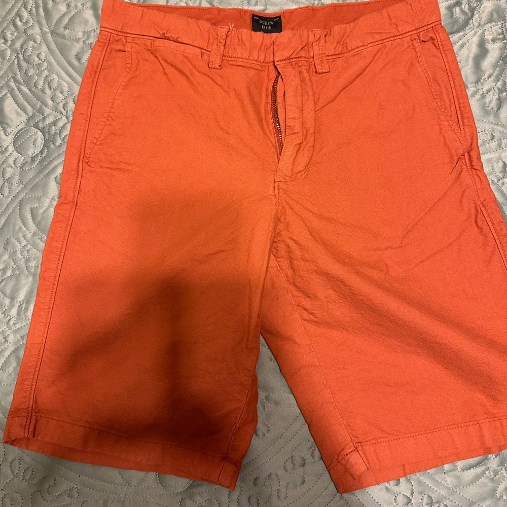J. Crew Men's Vibrant Orange Flat Front Shorts